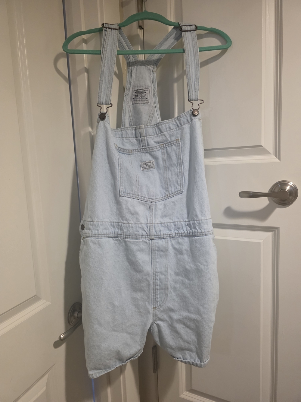 Levi Strauss Light Wash Denim Overall Shorts